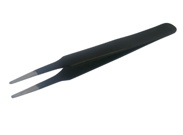 Pinça Anti-Estática Fibra Carbono Pontas Largas