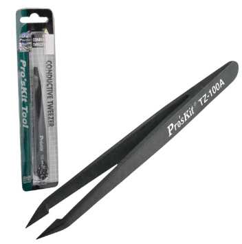 Pinça Fibra Carbono Pontas Finas 115mm (Blister) - Proskit