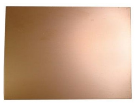 Placa Fibra Vidro Cobre 1 Face 0,80 mm (Aprox. 250 x 185 mm)