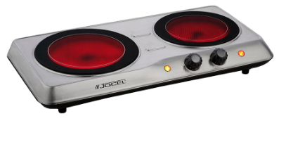 Placa de Vitrocerâmica 2 Zonas 2000W (Inox) - JOCEL