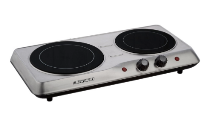 Placa de Vitrocerâmica 2 Zonas 2000W (Inox) - JOCEL