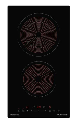 Placa de Vitrocerâmica 2 Zonas 2600 - 3200W (Preto) - JOCEL