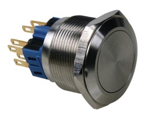 Pulsador Aço Inox. DPST - 1NO 1NC