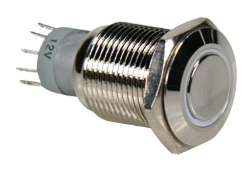 Pulsador Metálico SPDT 1NO 1NC - Luz Verde