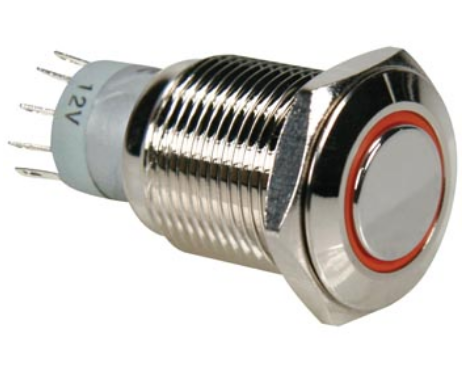 Pulsador Metálico SPDT 1NO 1NC - Luz Laranja