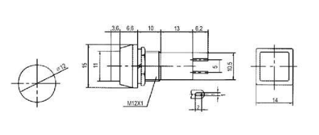 Pulsador Quadrado OFF-(ON) 250V/1A - Verde