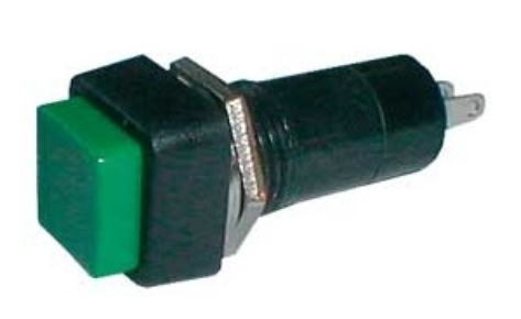 Pulsador Quadrado OFF-(ON) 250V/1A - Verde