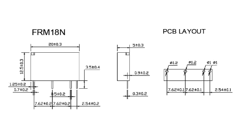 Relé Mini SPST-NO 18VDC 5A