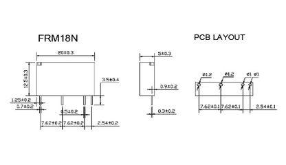 Relé Mini SPST-NO 18VDC 5A