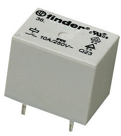 Relé SPDT 24V CC 10A Contacto Simples - FINDER