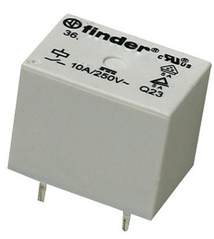 Relé SPDT 24V CC 10A Contacto Simples - FINDER