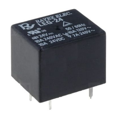 Relé SPDT 24V CC 10A Contacto Simples - RAYEX LEG-24