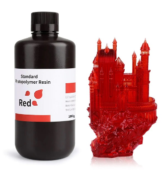 Resina p/ Impressão 3D 1Kg Standard (Vermelho Transparente) - ELEGOO