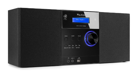 Sistema Hi-Fi Metz 30W Bluetooh/CD/DAB+/FM/USB (Preto) - AUDIZIO