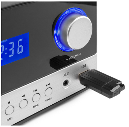 Sistema Hi-Fi Toulon 50W Bluetooh/CD/FM/USB (Preto/Prateado) - AUDIZIO