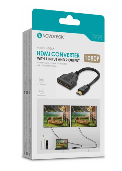 Spliter HDMI Macho -> 2x HDMI Fêmea - NOVOTECK