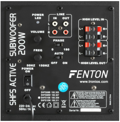 Subwoofer Activo 8" 200W (SHFS08B) - FENTON