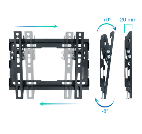 Suporte de Parede p/ Tv 23" a 43" Máx.45Kg (Preto) - TOOQ