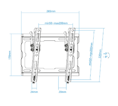Suporte de Parede p/ Tv 23" a 43" Máx.45Kg (Preto) - TOOQ
