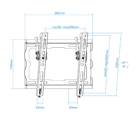 Suporte de Parede p/ Tv 23" a 43" Máx.45Kg (Preto) - TOOQ