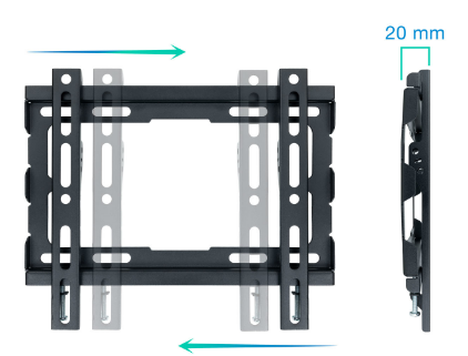 Suporte de Parede p/ Tv 23" a 43" Máx. 45Kg (Preto) - TooQ