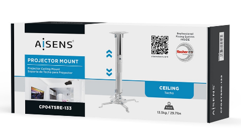Suporte de Teto p/ Projetor 13.5Kg 360º (Branco) - AISENS