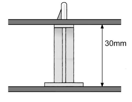 Suporte p/ PCB Ø3mm (A=20mm, B=18x18mm) - VELLEMAN