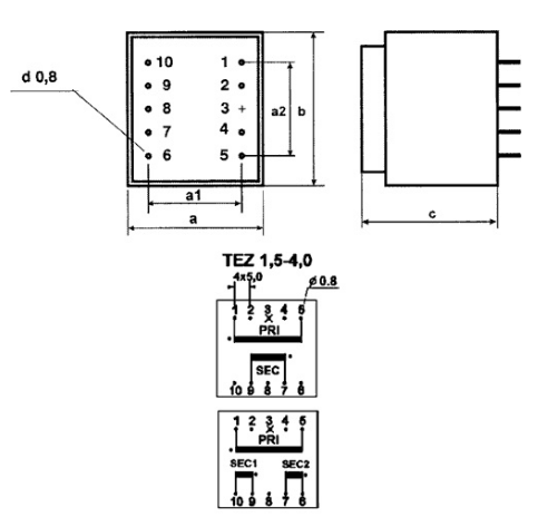 Transformador Encapsulado 220V 2x12V 2VA