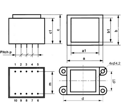Transformador Encapsulado 220V 9V 3VA
