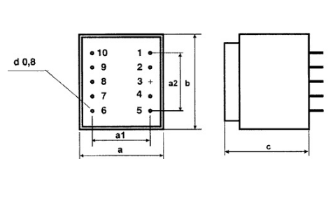 Transformador Encapsulado AC 12V+12V 6VA