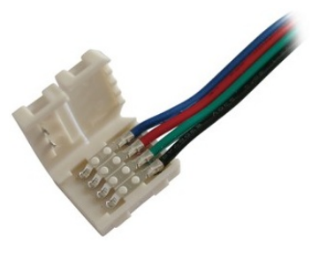 União com Fio p/ Fitas de LED RGB do tipo SMD5050 de 10mm