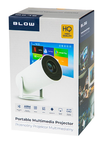 Vídeo Projetor Portátil 4K Android Full HD (Branco) - BLOW