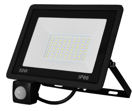 Projector LED IP66 220V Branco F. 6000K 50W 4000Lm c/ Sensor