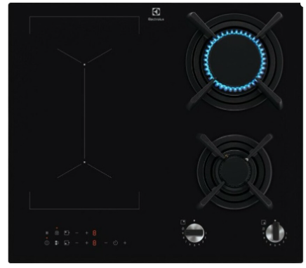 Placa Mista Serie 800 KDI641723K 4 Zona(s) 2 Gás + 2 Indução (Preto) - ELECTROLUX