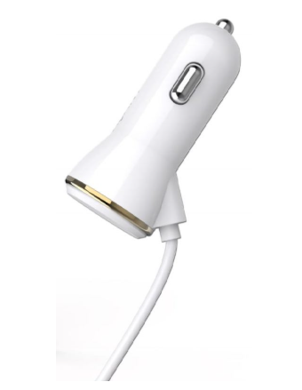 Carregador Isqueiro AV1083 c/ Cabo micro USB (Branco) - AVANTCONNECT