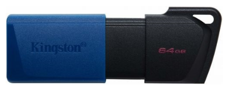 Pen Drive DataTraveler Exodia M USB 3.2 64GB (Preto/Azul) - KINGSTON