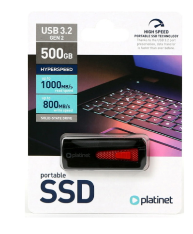 Disco Externo 500GB SSD tipo Pen Drive USB 3.2 - PLATINET