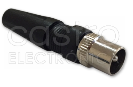 Ficha TV Macho c/ Protecção (Preto)