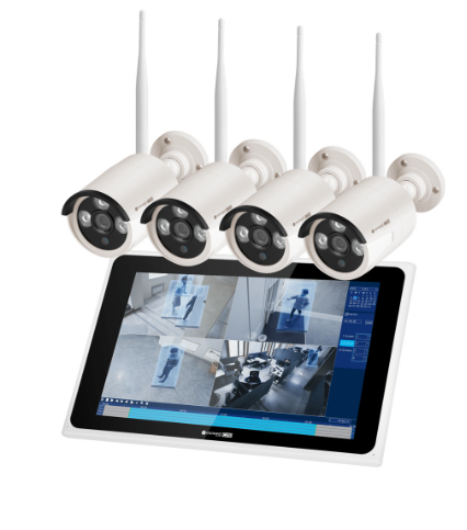 Pack Vigilância IP Wi-Fi Connect C210 (Gravador/Ecrã + 4 Câmaras 2Mpx IR IP66) - Kruger&Matz