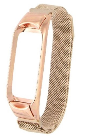 Pulseira Magnética Milanesa de Aço (Rosa-Dourado) - SAMI