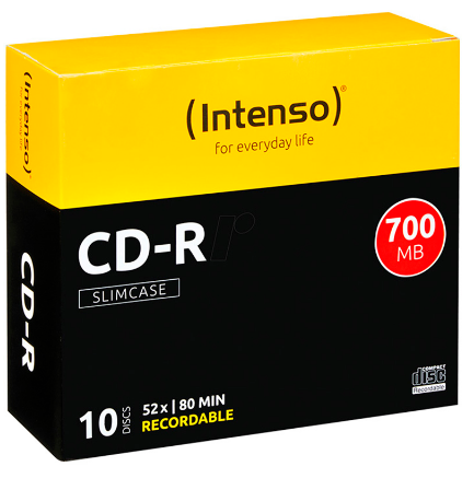 Pack 10x CD-R 80 700MB 52x SLIM - INTENSO