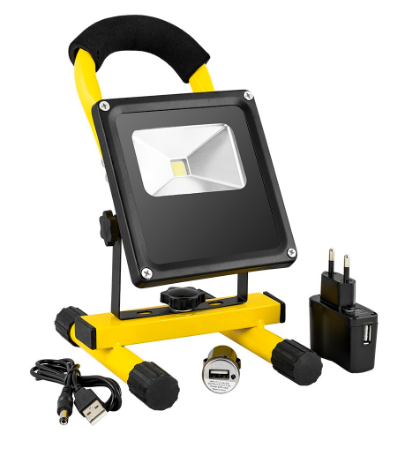 Projector LED SMD t/ Obras IP65 Branco F. 6000K 10W (Recarregável)