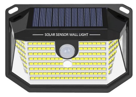 Luz de Parede LED Solar 150Lm 6500K (Preto) - ELBAT