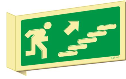 Sinais Panorâmicos - Fotoluminescente 2F. fiz. (90º com a Parede) 300x150mm