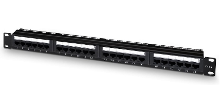 Painel de Conexões 1U Cat6 RJ45 UTP (Preto) - AISENS