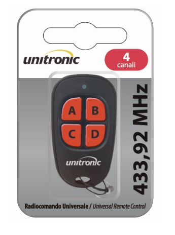 Comando Garagem 4 Canais 433,92Mhz - UNITRONIC