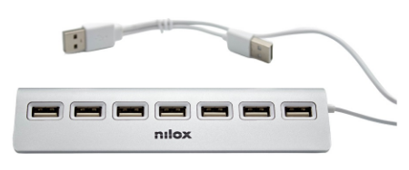 Hub USB "7-EM-1" (7x USB 2.0) - NILOX