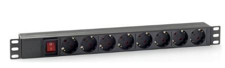 Extensão Octupla p/ Rack 19" 1U 3500W 16A c/ Interruptor (1,8 mts) - CROMAD