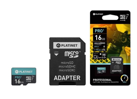 Cartão Memória PROFISSIONAL MicroSD c/ Adaptador SD 16GB (CLASS 10 UI) - PLATINET