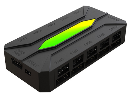 Controlador de Ventoinhas 10 Canais ARGB X-FHUB10 (Preto) - KEEP OUT